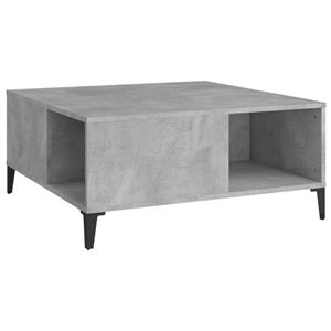 VidaXL Salontafel 80x80x36,5 Cm Bewerkt Hout Betongrijs