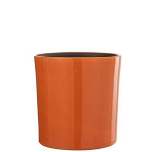 J-Line Bloempot Flek Keramiek Oranje Large