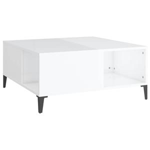 VidaXL Salontafel 80x80x36,5 Cm Bewerkt Hout Hoogglans Wit