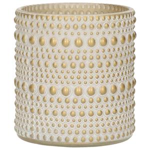 Countryfield Luxe Theelichthouder/kaarsenhouder - Creme Wit/goud - Glas - D7 X H8 Cm - Waxinelichtjeshouders