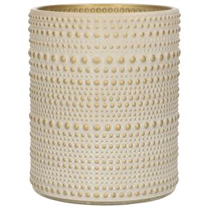 Countryfield Luxe Theelichthouder/kaarsenhouder - Creme Wit/goud - Glas - D10 X H12 Cm - Waxinelichtjeshouders