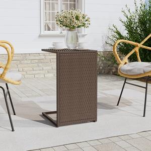 VidaXL Bijzettafel C-vormig 40x35x60 Cm Poly Rattan Bruin