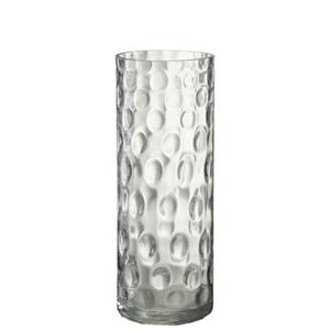 J-Line Vaas Cylinder Rond Glas Transparant - 40 cm hoog