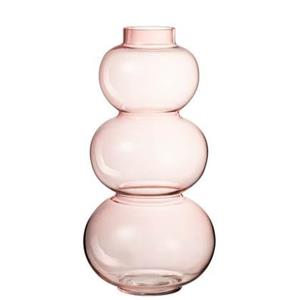 J-Line Vaas Bol Glas Roze Large - 36 cm hoog