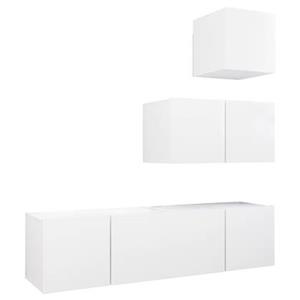 VIDAXL 4-tlg. Tv-schrank-set Weiß Spanplatte