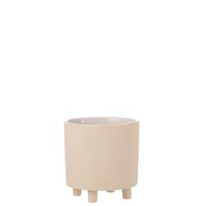 J-Line Bloempot Zand Keramiek Beige Medium