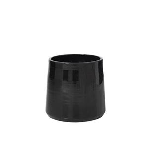 J-Line Bloempot Rond Keramiek Zwart Large