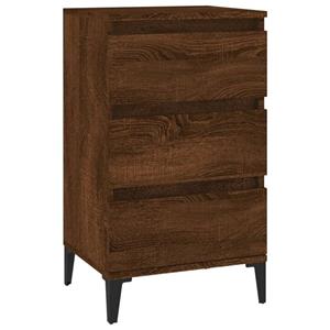 VidaXL Nachtkastje 40x35x70 cm bewerkt hout bruineikenkleurig