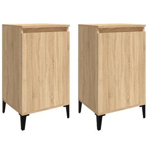 VidaXL Nachtkastjes 2 st 40x35x70 cm bewerkt hout sonoma eikenkleurig