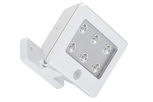 Briloner LED buitenspot Kollig met sensor, IP54, wit