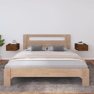 vidaXL Nachtkastjes 2 st wandgemonteerd 40x29,5x22 cm honingbruin