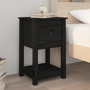 vidaXL Nachtkastjes 2 st 40x35x61,5 cm massief grenenhout zwart