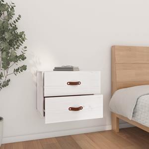 vidaXL Nachtkastjes 2 st wandgemonteerd 50x36x40 cm wit