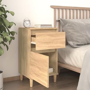 vidaXL Nachtkastjes 2 st 40x35x70 cm bewerkt hout sonoma eikenkleurig