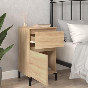 vidaXL Nachtkastjes 2 st 40x35x70 cm bewerkt hout sonoma eikenkleurig
