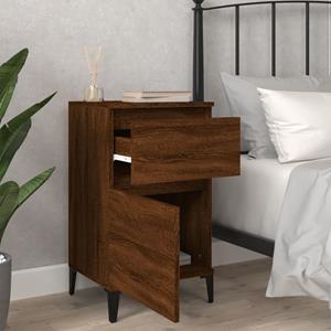 vidaXL Nachtkastjes 2 st 40x35x70 cm bewerkt hout bruineikenkleurig