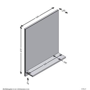 FMD Wandspiegel met schap 54,5x13,5x67,5 cm artisan eiken