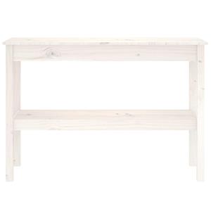 vidaXL Wandtafel 110x40x75 cm massief grenenhout wit