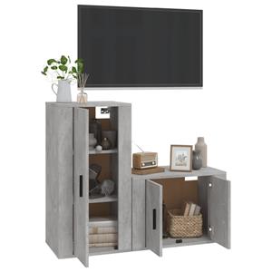 vidaXL 2-delige Tv-meubelset bewerkt hout betongrijs