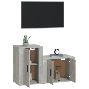 vidaXL 2-delige Tv-meubelset bewerkt hout betongrijs