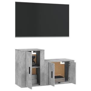 Vidaxl 2-tlg. Tv-schrank-set Betongrau Holzwerkstoff