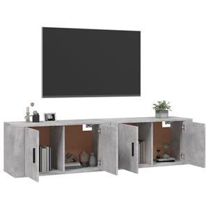 Vidaxl Tv-wandschränke 2 Stk. Betongrau 80x34,5x40 Cm