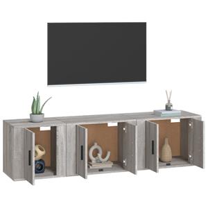 Vidaxl 3-tlg. Tv-schrank-set Grau Sonoma Holzwerkstoff