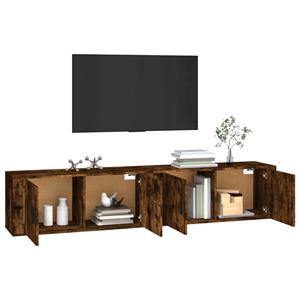 Vidaxl Tv-wandschränke 2 Stk. Räuchereiche 100x34,5x40 Cm