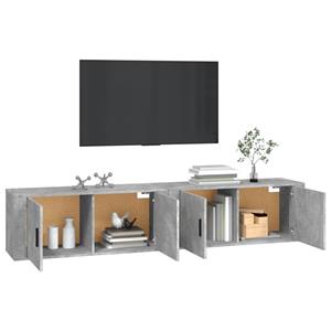 Vidaxl Tv-wandschränke 2 Stk. Betongrau 100x34,5x40 Cm