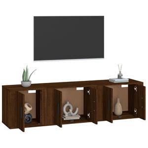 Vidaxl 3-tlg. Tv-schrank-set Braun Eichen-optik Holzwerkstoff