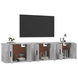 Vidaxl Tv-wandschränke 3 Stk. Betongrau 57x34,5x40 Cm