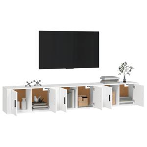 Vidaxl Tv-wandschränke 3 Stk. Weiß 80x34,5x40 Cm