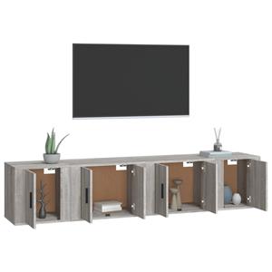 Vidaxl 4-tlg. Tv-schrank-set Grau Sonoma Holzwerkstoff