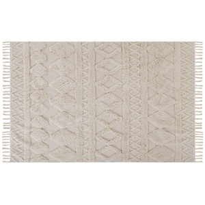 BELIANI Katoenen Vloerkleed 140 x 200 cm Beige DIDIM
