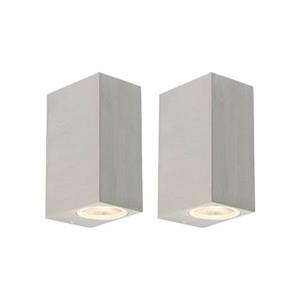 QAZQA 2er Set moderne Wandleuchten Stahl IP44 - Baleno II