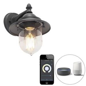 Qazqa Smart Buitenwandlamp Donker Grijs Incl. Wifi St64 - Oxford