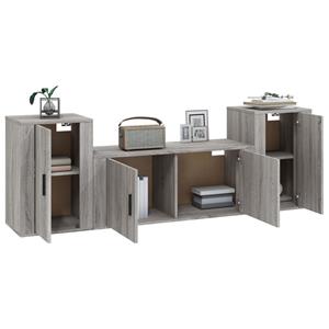 Vidaxl 3-tlg. Tv-schrank-set Grau Sonoma Holzwerkstoff