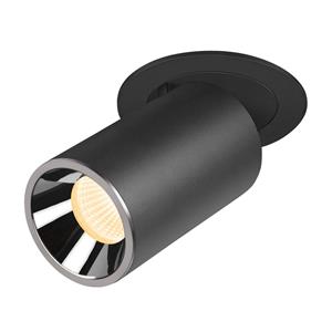 SLV LED Deckeneinbauspot Numinos Projector M in Schwarz und Chrom 17,5W 1550lm 3000K 40°