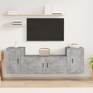 VIDAXL 3-tlg. Tv-schrank-set Betongrau Holzwerkstoff
