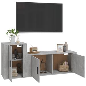 Vidaxl 2-tlg. Tv-schrank-set Betongrau Holzwerkstoff