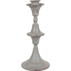 Clayre & Eef Kandelaar 26 cm Grijs Metaal Kaarsenstandaard Kaarsenhouder