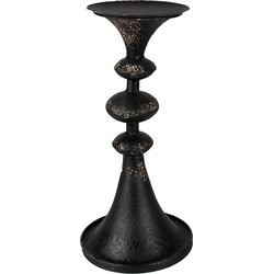 Clayre & Eef Kandelaar 34 cm Zwart Metaal Kaarsenstandaard Kaarsenhouder