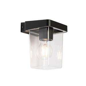 QAZQA Wandlamp buiten chimay - Zwart - Modern - L 12cm