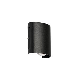 QAZQA Buiten wandlamp zwart incl. LED 2-lichts IP54 - Silly