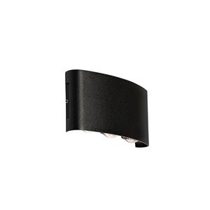QAZQA Buiten wandlamp zwart incl. LED 6-lichts IP54 - Silly