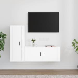 VIDAXL 2-tlg. Tv-schrank-set Weiß Holzwerkstoff