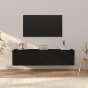 VIDAXL 3-tlg. Tv-schrank-set Schwarz Holzwerkstoff