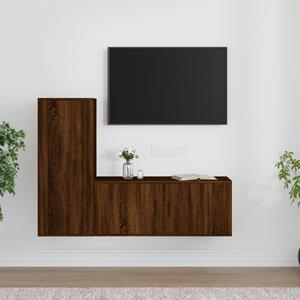 VIDAXL 2-tlg. Tv-schrank-set Braun Eichen-optik Holzwerkstoff