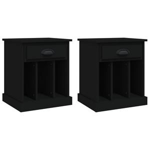 vidaXL Nachtkastjes 2 st 43x36x50 cm zwart