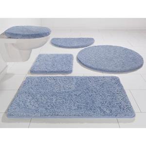 Kinzler Badematte Chaozhou , Höhe 20 mm, rutschhemmend beschichtet, fußbodenheizungsgeeignet, Polyester, 2-tlg. Hänge-WC Set, Badteppich, Uni Farben, rechteckig, rund & als 2-tlg. Set e